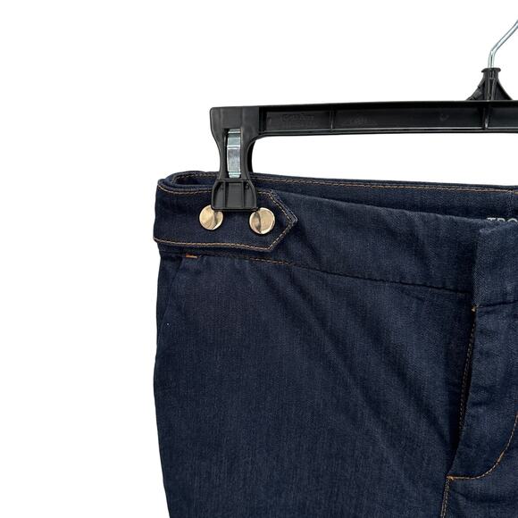 CHICOS Denim The Platinum Trouser Wide Leg Jeans with Gold Button Hardware // XS - Picture 3 of 9